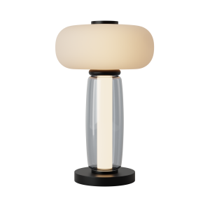 Lampa stołowa LED 23085 23W 3000K – czarny metal, szkło przyciemniane i opalowe