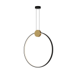 Lampa wisząca LED 23095 24W 3000K – złote aluminium, silikon i czarny pierścień, ściemnialna Triac