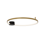 Lampa sufitowa LED 23096 24W 3000K – czarne aluminium, złoty pierścień, ściemnialna Triac