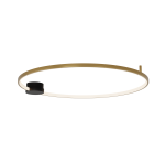 Lampa sufitowa LED 23097 32W 3000K – czarne aluminium, złoty pierścień i silikon, ściemnialna Triac
