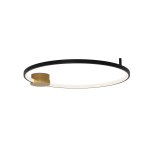 Lampa sufitowa LED 23098 24W 3000K – złote aluminium, czarny pierścień i silikon, ściemnialna Triac