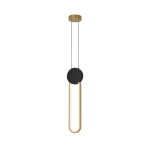 Lampa wisząca LED 23100 13W 3000K – czarne aluminium, złota podstawa i silikon, ściemnialna Triac