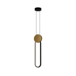 Lampa wisząca LED 23101 13W 3000K – złote aluminium, czarna podstawa i silikon, ściemnialna Triac