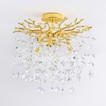 Lampa sufitowa Cindy MX4115-6B-EGN-II – złota z kryształowymi elementami