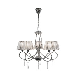 Lampa wisząca Paria P15090-5 – chrom z transparentnymi elementami