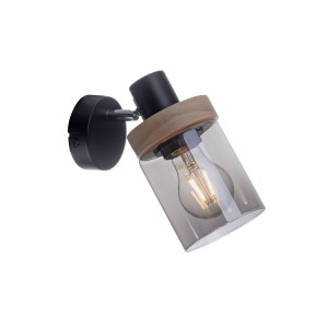 Lampa sufitowa / kinkiet PASQUAL 11311-18 – czarny / drewno