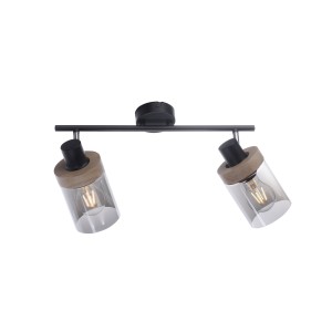 Lampa sufitowa / kinkiet PASQUAL 11312-18 – czarny / drewno
