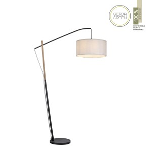 Lampa podłogowa GREEN SOFIE 14185-16 – czarny / drewno