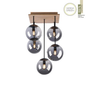 Lampa sufitowa GREEN WIDOW 11395-79 – czarny / drewno