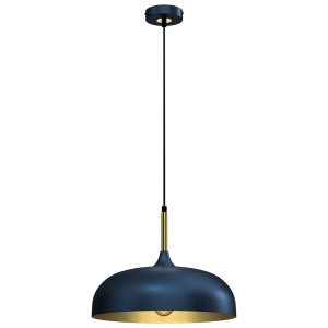 Lampa wisząca LINCOLN BLUE/GOLD 1xE27 35cm I MLP8033