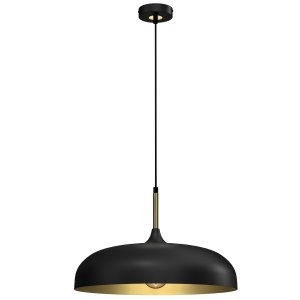 Lampa wisząca LINCOLN BLACK/GOLD 1xE27 45cm I MLP7898