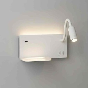 Lampa nocna z półką Shelf Led 4W+5W+2W prawa Biały I  ML0694