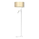 Lampa podłogowa Marshall 1xE27 + 1x mini GU10 Biały / Rattan I MLP7492