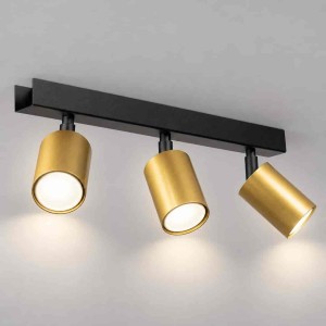 Lampa sufitowa Hudson 3xGU10 Czarno-Złoty  I  MLP0259