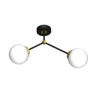Lampa sufitowa JOY BLACK / GOLD 2xE14 I MLP7459