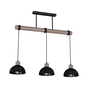 Lampa wisząca ERIK Sawn black/Patinated wood 3XE27 I MLP7640