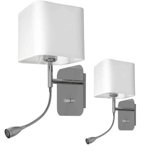 Kinkiet Napoli 1xE27 + 1W LED Biały / Chrome I ML63600