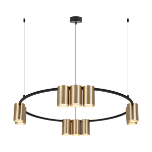 Lampa wisząca (koło) Genesis Czarny Złoty 10xGU10 I ML0375