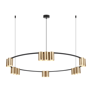 Lampa wisząca (koło) Genesis Czarny Złoty 15xGU10 I ML0378