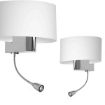 Kinkiet Casino 1xE27 + 1W LED Biały/Chrom I ML6372