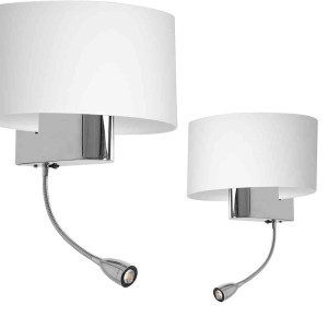 Kinkiet Casino 1xE27 + 1W LED Biały/Chrom I ML6372