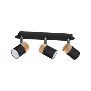 Lampa sufitowa JOKER BLACK/WOOD 3xGU10 I MLP6304