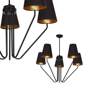Żyrandol VICTORIA BLACK 5xE27 I MLP4913