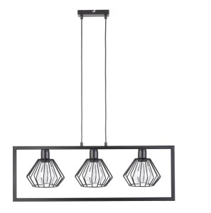 Lampa wisząca klosz diament czarna Sigma Lighting SAGA 3 31618
