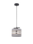 Lampa wisząca z abażurem szara SARA 1 32157