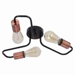 HERPE LAMPA SUFITOWA 3X60W E27 CZARNY 33-66916