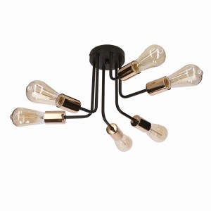 SPILL LAMPA WISZĄCA 6X60W E27 CZARNY 36-56542