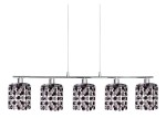ROYAL LAMPA WISZĄCA 5X40W G9 CHROM+KRYSZTAŁKI CZARNE 35-35724