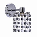 ROYAL LAMPA KINKIET 1X40W G9 CHROM+KRYSZTAŁKI CZARNE 21-36240