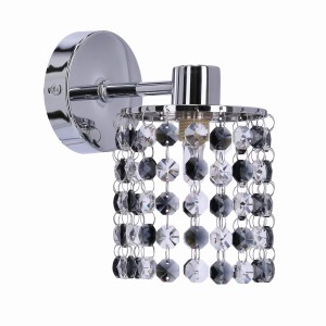 ROYAL LAMPA KINKIET 1X40W G9 CHROM+KRYSZTAŁKI CZARNE 21-36240