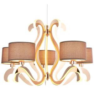 AMBROSIA 3 LAMPA WISZĄCA 5X40W E14 + 43,4W LED MIEDZIANY 35-33918