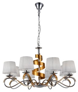 DENIS LAMPA WISZĄCA 8X40W E14 CHROM/ZŁOTY 38-23469