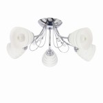 SIMPLI LAMPA WISZĄCA 5*40W E27  CHROM  Z KRYSZTAŁKIEM+KLOSZ Z PASKIEM