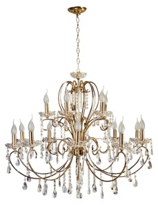 AURORA LAMPA WISZĄCA 10+5*40W E14  ZŁOTO