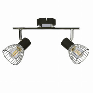MODO LAMPA SUFITOWA LISTWA 2X40W E14 CZARNY+CHROM