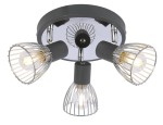 MODO LAMPA SUFITOWA PLAFON 3X40W E14 CZARNY+CHROM