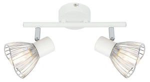 FLY LAMPA SUFITOWA LISTWA 2X40W E14 BIAŁY/CHROM