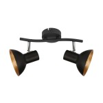 DISO LAMPA SUFITOWA LISTWA 2X40W E27 CZARNY+ZLOTO
