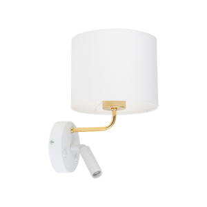 RICHI WHITE/GOLD KINKIET 2 E27 + G9