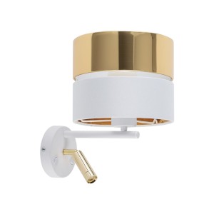 HILTON WHITE/GOLD KINKIET 2 PŁ E_27 + LED