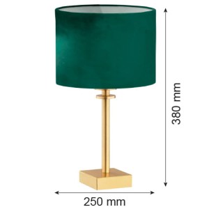 Lampa stołowa do salonu złota glamour zielony szczotkowany mosiądz ABBANO 8106