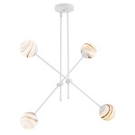 Biała lampa alabaster marmurkowy klosz regulowane ramiona kremowa biel lampa wisząca żyrandol kremowy ABSOS 1841