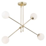 Nowoczesna minimalistyczna złota lampa wisząca z białymi kulkami ze szkła ABSTRACT 1695