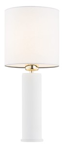 Lampa stołowa ALMADA 4231 w kolorze białym, lakierowana podstawa i prosty abażur