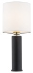 Lampa stołowa z czarną podstawą białym abażurem ALMADA 4233