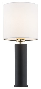 Lampa stołowa z czarną podstawą białym abażurem ALMADA 4233